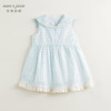 马克珍妮2024年夏装新款女童海军风格纹蕾丝花边短袖连衣裙240661 商品缩略图1