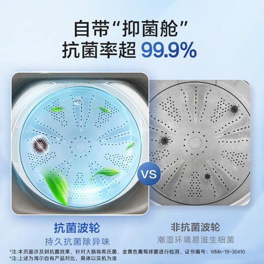 海尔（Haier）波轮洗衣机全自动小型 直驱变频10公斤大容量 电离除菌 海立方内桶 桶自洁 EB100B33Mate2 商品图4