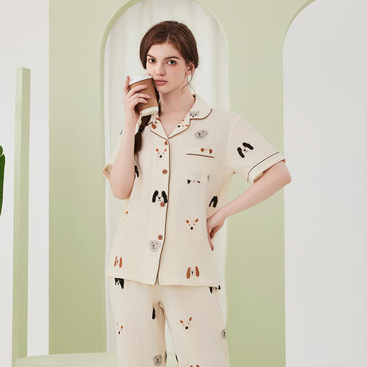 【夏季情侣款|全棉双层绉纱家居服睡衣| A类面料 】100%新疆长绒棉 非常的软哦！ 商品图7