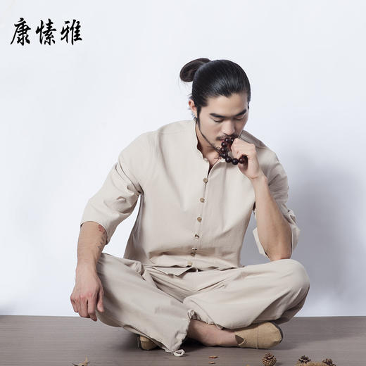 康愫雅新款亚麻禅修太极服男士瑜伽居士服 带着爸爸去留学同款 商品图2