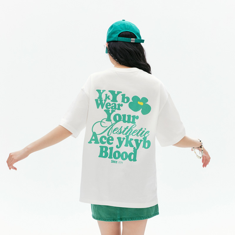 YKYB短袖oversize多巴胺潮流2025夏新款半袖情侣宽松百搭T恤女