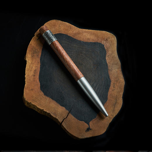 笔下 钢木转经筒签字笔 轮回花梨木 商品图5