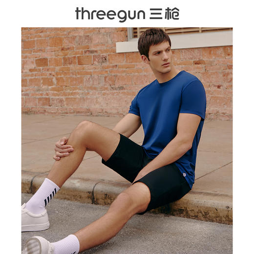Threegun三枪 【麻感珠地】男士休闲短裤-50645B011 商品图3