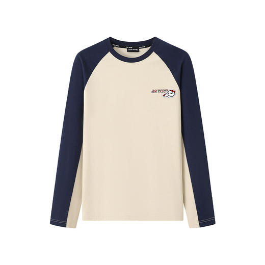 YKYB黄子韬长袖T恤国潮牌ins休闲美式街头复古撞色插肩袖宽松上衣 商品图3