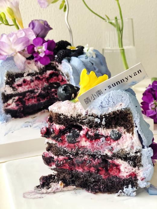 花青素满满 酷黑蓝莓鲜花蛋糕 夹心多多新鲜蓝莓 春夏里的时令美味（桑葚鲜花随着季节不同随机调配） 商品图2