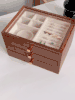 【大大大降价！！！】【木质首饰盒】每个女孩子的💍宝藏箱⚪️将首饰💍的记忆完好保存【实木居家绒布款三层首饰收纳盒】【双开门实木首饰盒】集中收纳在首饰盒里，再也不怕打结弄丢了！0417 商品缩略图1