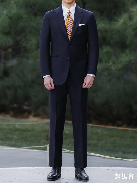 Vitale Barberis Canonico Perennial Super 110’s 澳洲美丽诺羊毛藏蓝色全麻衬套装 商品图0