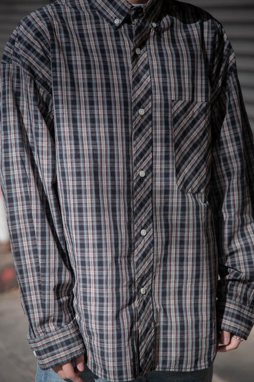 41932149复古格纹长袖衬衫 商品图1