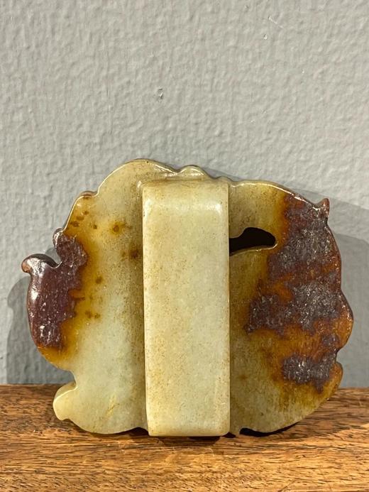 和田褐沁白玉瑞狮腰带扣环，顺丰包邮 商品图5