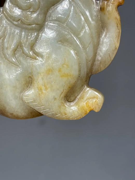 和田褐沁白玉瑞狮腰带扣环，顺丰包邮 商品图14