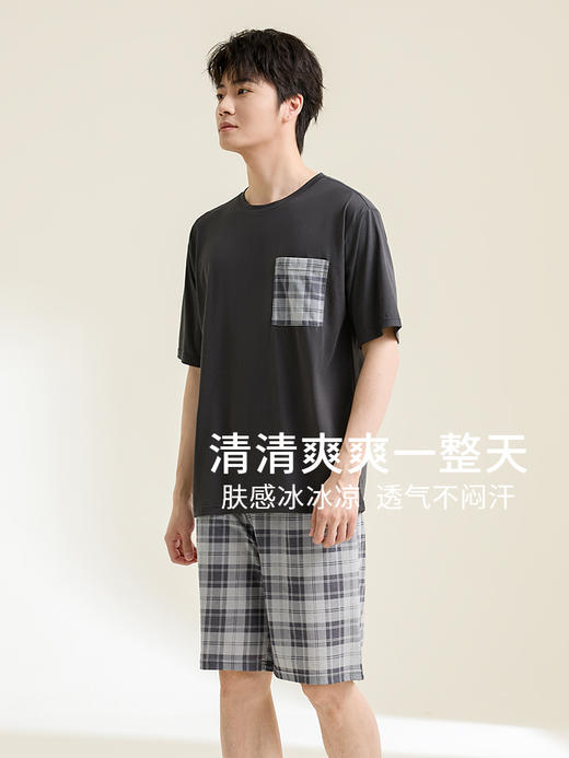 康妮雅男式短袖短裤套头套装 商品图3