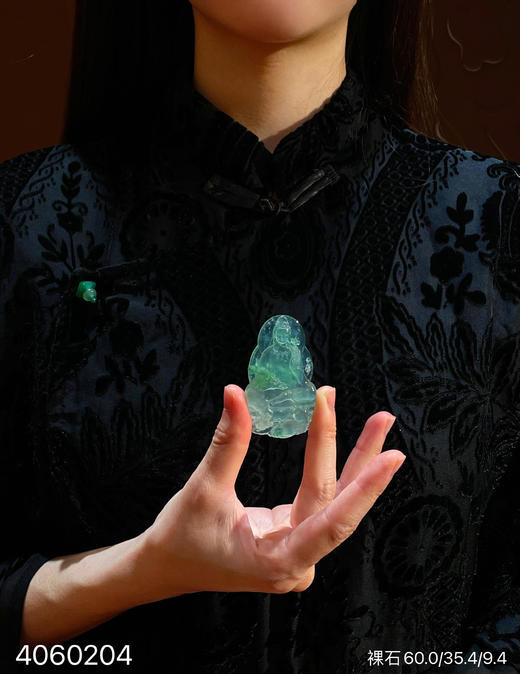 玻璃种飘翠普贤菩萨素件【4060204】具体价格微信咨询 商品图4