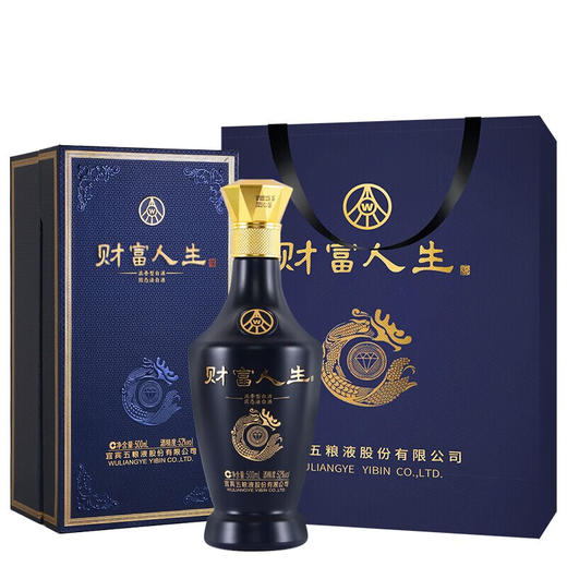 【春糖爆款】五粮液（WULIANGYE）财富人生蓝钻 52度 浓香型白酒 500ml*6整箱 商品图2