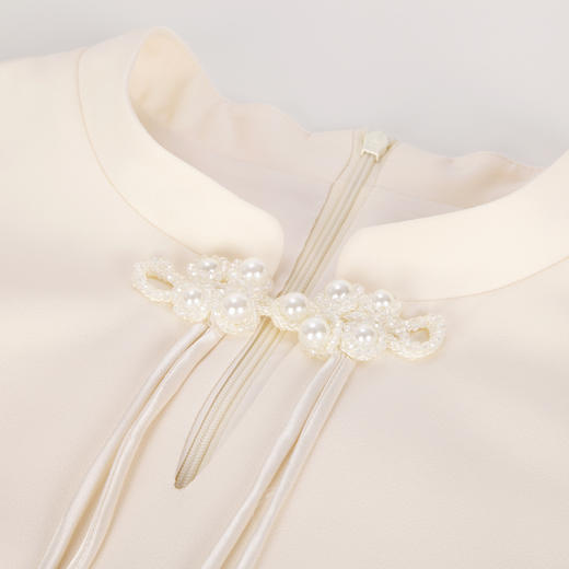 PF831斯尔丽24新中式国风气质改良式旗袍手工盘扣雪纺抛袖直身连衣裙 商品图4