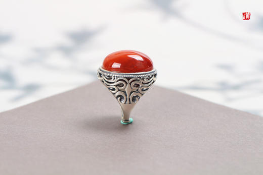 南红戒指【炽热】，925银镶 商品图3