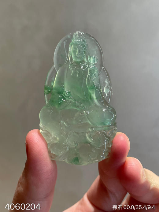 玻璃种飘翠普贤菩萨素件【4060204】具体价格微信咨询 商品图3