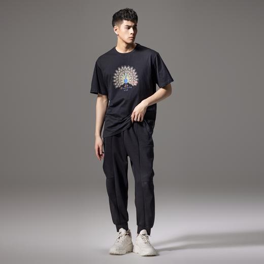 PINLI品立新中式2024夏季新款孔雀烫钻烫画短袖T恤男士圆领体恤BG242111019 商品图8