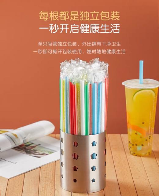 独立包装吸管。长度19厘米，直径0.6厘米。 商品图0
