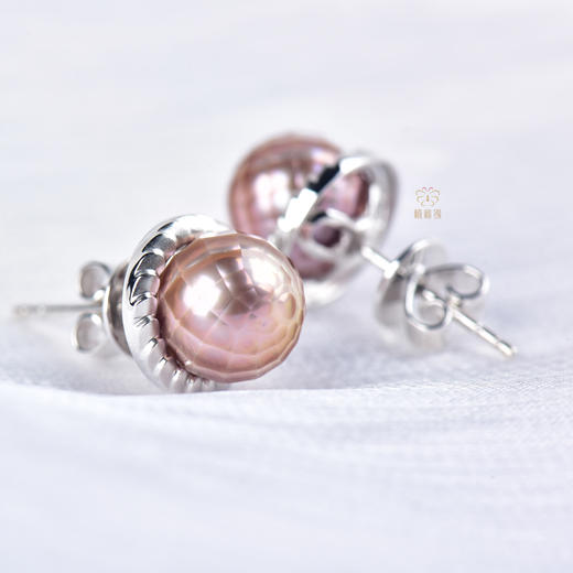 【紫霞】爱迪生刻面珍珠耳钉-ZZ12402006 商品图5