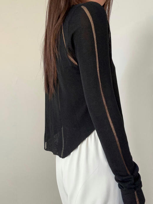 TU｜C04SS24-KW06 醋酸短款针织开衫 [ 黑 / 白 / 灰 ] 商品图5