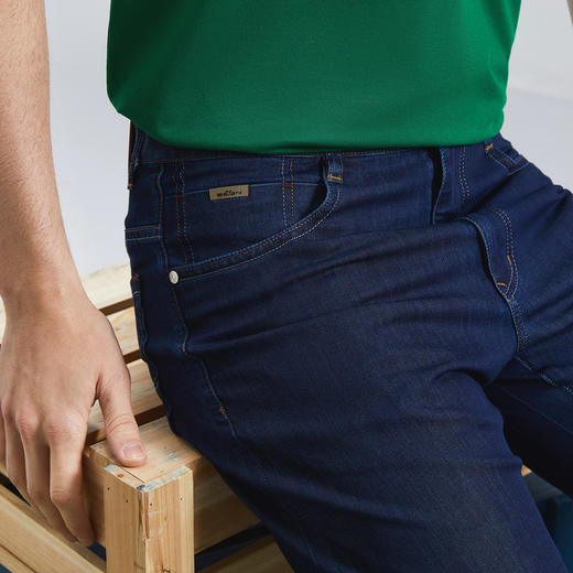 【含莱赛尔】柒牌直筒牛仔裤男2024春季新款中腰休闲中青年长裤子	126H72370 商品图2