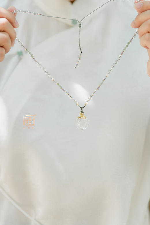 天然白水晶香氛宝瓶国风长链 商品图5