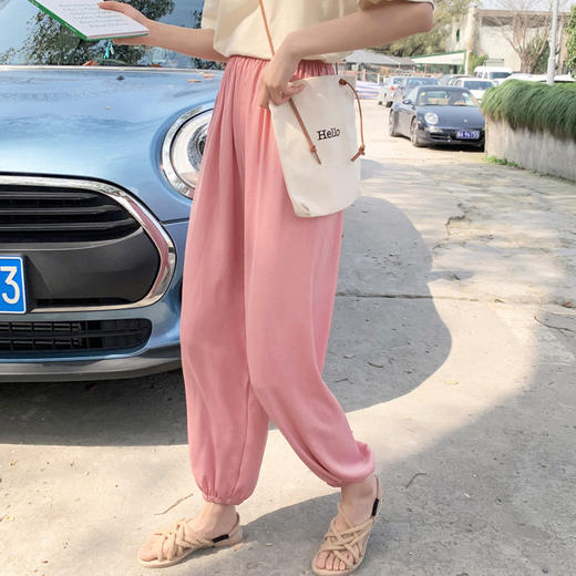 【雪纺面料，清凉贴身！】大码女装夏季凉凉裤显瘦阔腿裤胖mm防蚊裤宽松高腰雪纺垂感长裤子-lm！-ry 商品图8