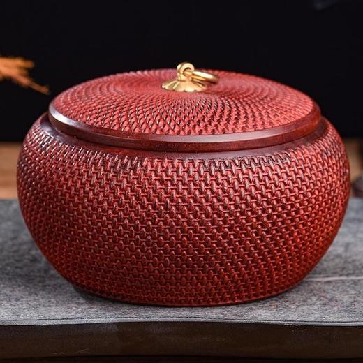檀实木制密封罐围棋罐储茶罐实木茶道茶叶罐红木茶室摆件 商品图6