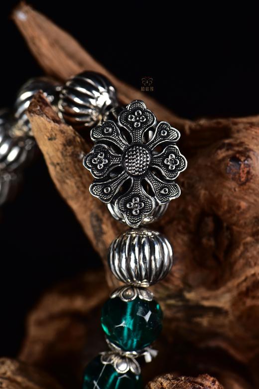【繁花】绿琉璃老银手串-YS2403136 商品图2