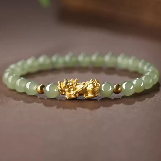 【经典】晴水和田玉貔貅手串 玉质通透细腻 圆润饱满 商品图2