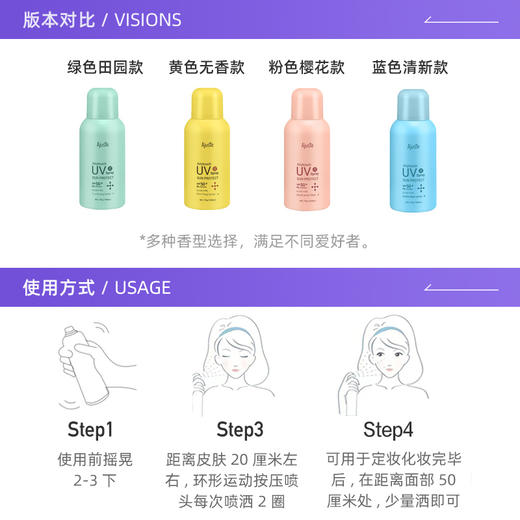 【省外不发货】爱伽丝 防晒喷雾120ml（地/高铁款） 商品图1
