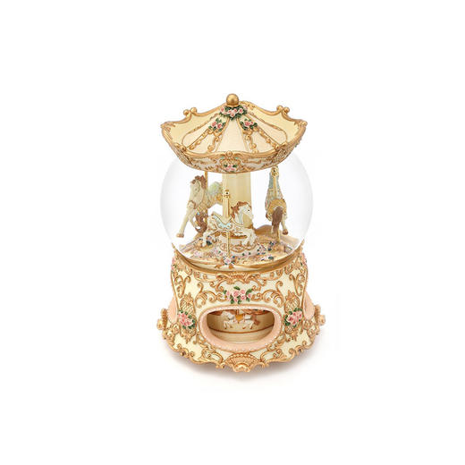 JARLL 150MM 旋转木马音乐盒水球+上盖 PA1201 古典款 商品图0