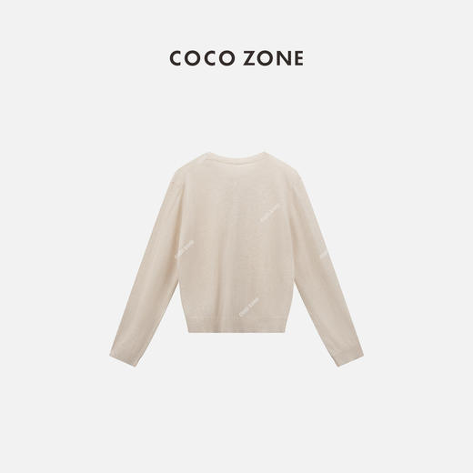 COCO ZONE2024新款圆领简约长袖针织衫纯色百搭上衣CC1B0845 商品图1