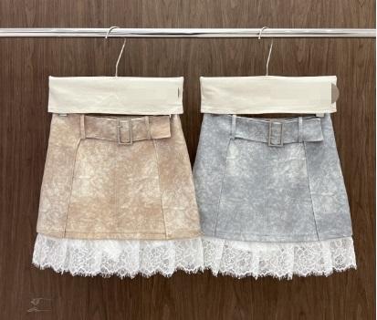 【门店同款】ENJOY夏季拼蕾丝花边短半裙 157159327 商品图0