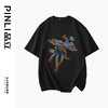 PINLI品立新中式2024夏季新款烫钻凤凰短袖T恤男士国潮休闲体恤BG242111038 商品缩略图4