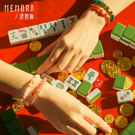 杠上开花黄金麻将手链足金转运珠大赢家女款手串送礼自戴MEMORA诗普琳HBE08901（线上专供） 商品图3