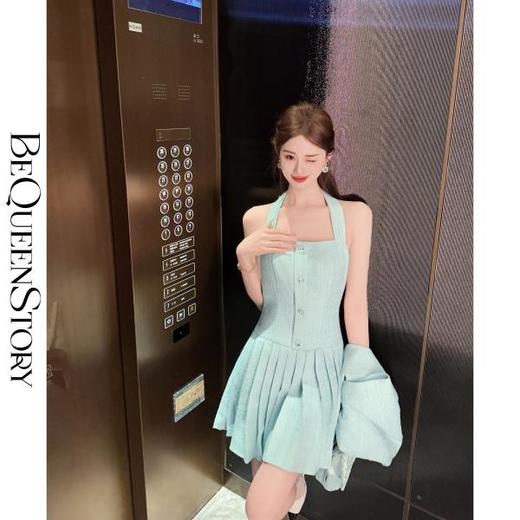 【大货捡漏，不退不换】  【薄荷千金】时尚百搭修身小香外套&挂脖收腰女连衣裙 商品图2