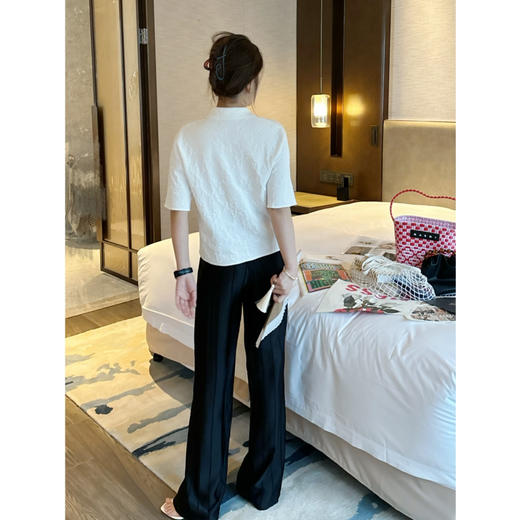 25特价 2404209   吕燕 条纹醋酸直筒 长裤 商品图6