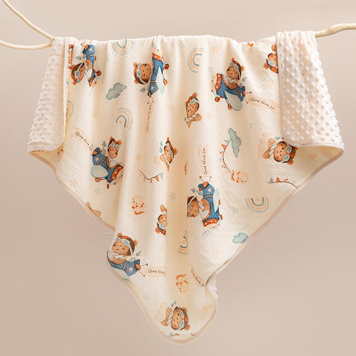 【AB双面可用！安抚保暖双重呵护】豆豆毯婴儿a类绉布童被抱被豆豆绒盖毯幼儿园宝宝卡通四季空调被 商品图10