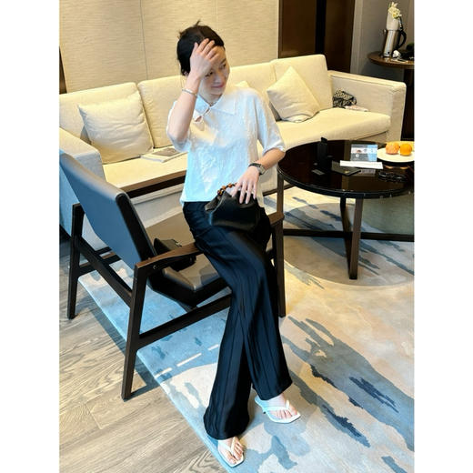 25特价 2404209   吕燕 条纹醋酸直筒 长裤 商品图7