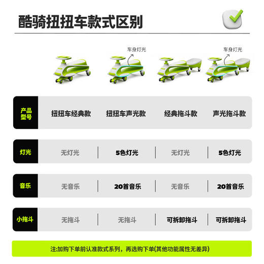 酷骑N1扭扭车 经典款/声光款/+小托斗 商品图5