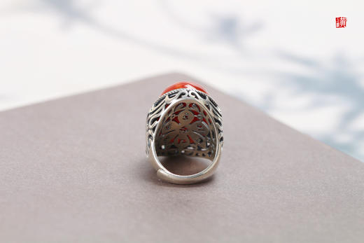 南红戒指【赤焰】，925银镶 商品图4