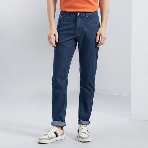 【含莱赛尔】柒牌直筒牛仔裤男2024春季新款中腰休闲中青年长裤子	126H72370 商品图1