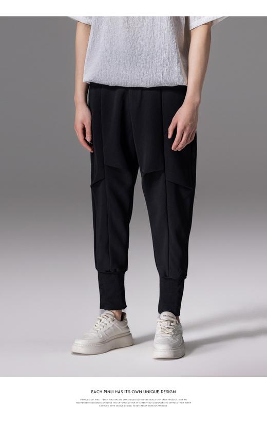 PINLI品立2024夏装新品束脚裤男装百搭哈伦裤休闲裤长裤小脚裤子B233117017 商品图7