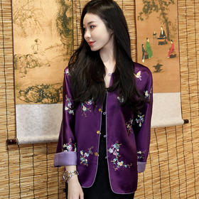 重工刺绣国潮，复古中国风宽松圆领外套OG-9786