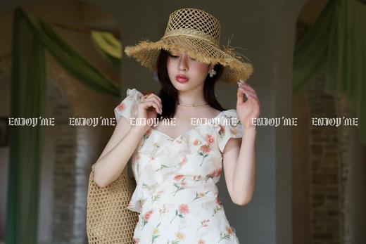 【门店同款】ENJOY夏季南法-细闪荷叶边碎花裙 157302411 商品图8