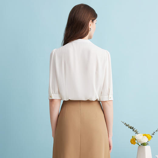 EITIE爱特爱夏季新款修身百搭通勤衬衣上衣女7409107 商品图9