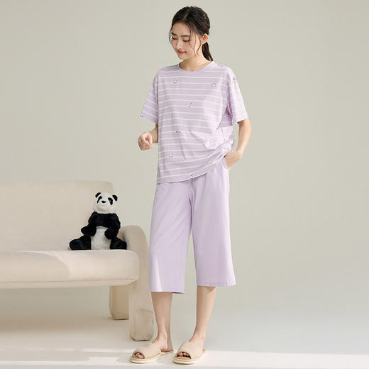 康妮雅女式短袖中裤套头套装 商品图1