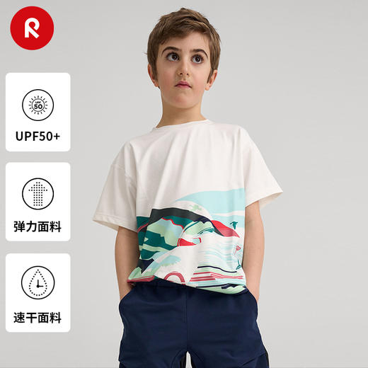 reima男女儿童T恤大童春夏新款运动宽松短袖圆领可爱印花套头上衣 商品图0