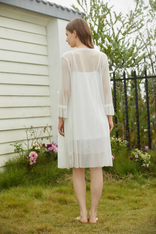 【第二件 0 元｜ 满2件 5 折】【秀黛】女仙女纱纱中袖两件套装女士夏季吊带外套睡衣L1551001T【门店同款】 商品图6